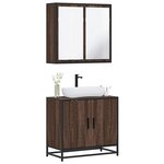 vidaXL Ensemble de meubles de salle de bain 2 Pièces Chêne marron