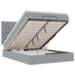 VidaXL Cadre de lit ottoman et matelas gris clair 140x200 cm tissu