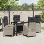 vidaXL Ensemble de salle à manger pour jardin 5 Pièces Gris clair