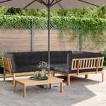 vidaXL Salon palette de jardin avec coussins 4Pièces bois d'acacia massif