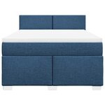 vidaXL Sommier à lattes de lit avec matelas Bleu 140x190 cm Tissu