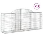 vidaXL Paniers à gabions arqués 11 Pièces 200x50x80/100 cm Fer galvanisé