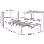 vidaXL Lit bibliothèque sans matelas blanc 90x190cm bois de pin massif