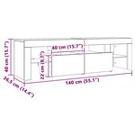 vidaXL Meuble TV avec lumières LED vieux bois bois d'ingénierie