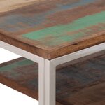 vidaXL Table console argenté inox et bois de récupération massif