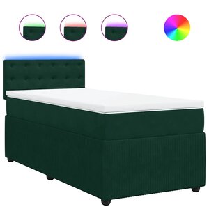 vidaXL Sommier à lattes de lit et matelas Vert foncé 80x200 cm Velours