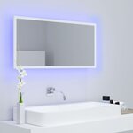 vidaXL Miroir à LED de salle de bain Blanc 90x8 5x37 cm Acrylique
