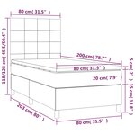 vidaXL Sommier à lattes de lit et matelas et LED Crème 80x200cm Tissu