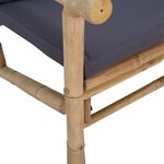 vidaXL Salon de jardin 2 Pièces avec coussins gris foncé bambou