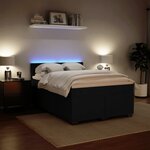 vidaXL Sommier à lattes de lit avec matelas Noir 140x190 cm Velours