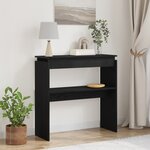 Table Console vidaXL Noir Chêne 80x30x80 cm Bois d'ingénierie