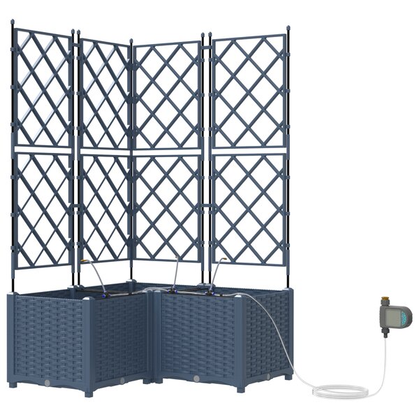 vidaXL Jardinières de jardin 1 pc Gris 80 x 80 x 142 cm Plastique