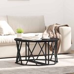 Table basse vidaXL Noir Chêne 80x80x42 cm en bois d'ingénierie