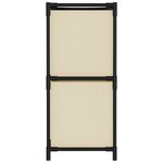 vidaXL Armoire de rangement 4 paniers en tissu Crème 63x30x71 cm Acier