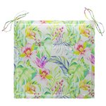 vidaXL Chaises de jardin et coussins motif à feuilles 4Pièces Teck massif