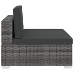 vidaXL Salon de jardin avec coussins 3 Pièces résine tressée gris