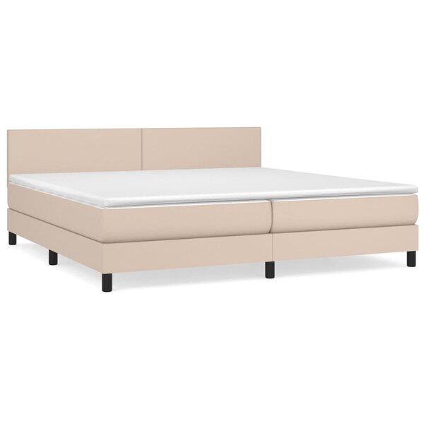 vidaXL Sommier à lattes de lit avec matelas Cappuccino 200x200 cm