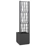 vidaXL Bac à Fleurs Gris foncé 36 x 36 x 140 cm Plastique