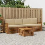 vidaXL Ensemble de canapés d'extérieur 5 Pièces Naturel et Beige