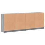vidaXL Bibliothèque avec portes sonoma gris 204x37x75 cm