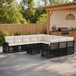 vidaXL Ensemble de canapé de jardin 12 pc Noir et blanc crème