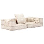 Vidaxl pouf modulaire à 2 places beige tissu