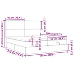 VidaXL Cadre de lit ottoman et matelas gris clair 180x200cm tissu