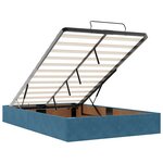 vidaXL Cadre de lit ottoman avec matelas bleu foncé 120x190 cm velours