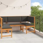 vidaXL Ensemble de banc de jardin 3 Pièces Marron Bois d'acacia massif