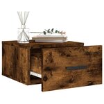 vidaXL Table de chevet murale chêne fumé 35x35x20 cm