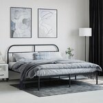 vidaXL Cadre de lit métal sans matelas et tête de lit noir 160x200 cm