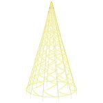 vidaXL Sapin de Noël sur mât de drapeau 1400 LED Blanc chaud 500 cm