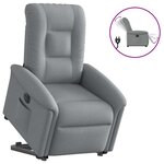vidaXL Fauteuil inclinable électrique gris clair tissu