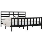 vidaXL Cadre de lit sans matelas noir 200x200 cm bois massif de pin