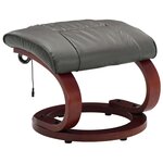 vidaXL Fauteuil de massage avec repose-pied gris similicuir