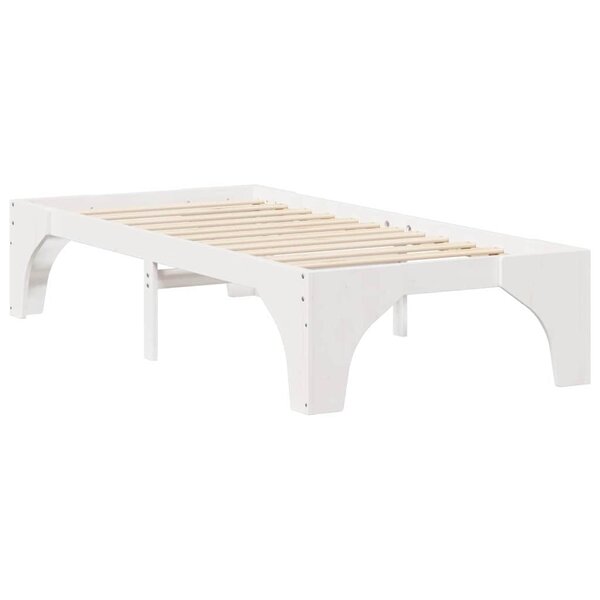 vidaXL Cadre de lit surélevé Blanc 90 x 200 cm Bois massif en pin