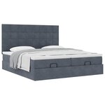 VidaXL Cadre de lit ottoman avec matelas gris foncé 160x200cm velours