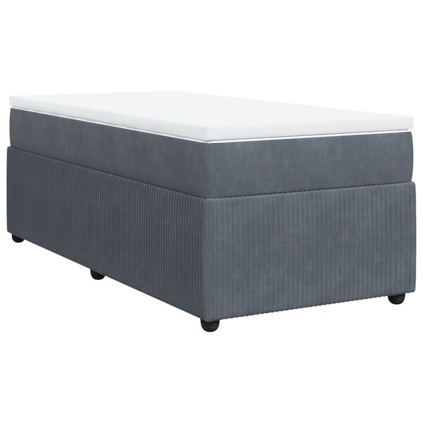 vidaXL Sommier à lattes de lit avec matelas Gris foncé 100x200 cm