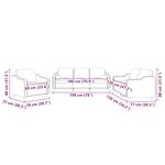 vidaXL Ensemble de canapés 3 Pièces avec coussins jaune clair tissu