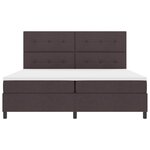 vidaXL Lit à ressorts avec matelas Marron foncé 200 x 200 cm tissu