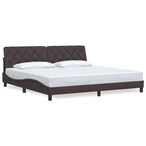 vidaXL Cadre de lit sans matelas marron foncé 200x200 cm tissu