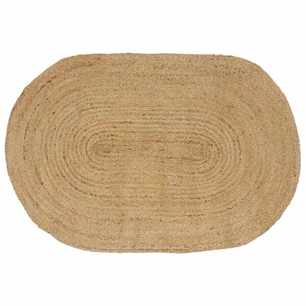 vidaXL Tapis de surface ovale Naturel 122 x 183 cm Jute
