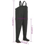 Vidaxl pantalon échassier avec bottes vert pointure 39