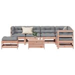 vidaXL Salon de jardin 8 Pièces avec coussins bois massif douglas