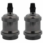 vidaXL Douilles de lampe 2 Pièces noir brillant E27