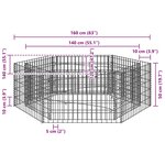 vidaXL Lit surélevé à gabion hexagonale 160x140x50 cm