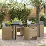 vidaXL Ensemble de salle à manger pour jardin 5 Pièces Beige polyrotin