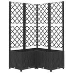 vidaXL Jardinière avec treillis Noir 80x80x136 cm PP