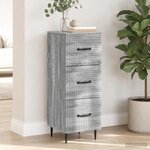 vidaXL Armoire à tiroirs Sonoma gris 33 x 34 5 x 89 5 cm