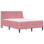 vidaXL Cadre de lit avec matelas Rose 140 x 190 cm Velours